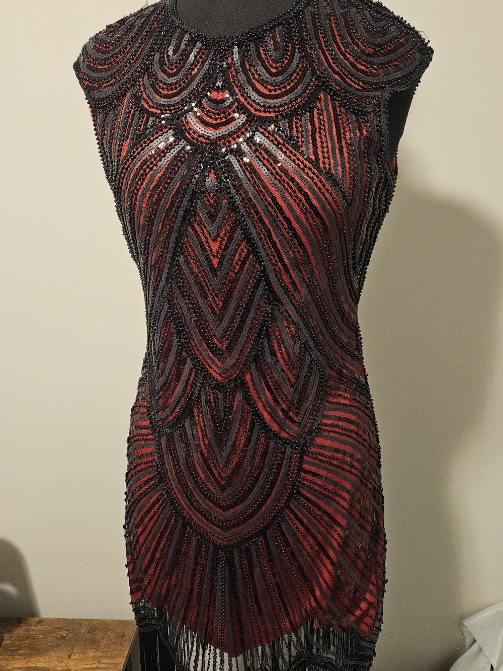 20's Inspired Fringe Flapper Evening Dress
